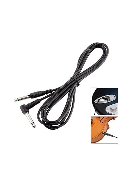 Ses Kablosu 6.35MM Sağ Açılı Konektör 3 Metre Uzunluk Amplifikatör Tel Elektrik fırsatları