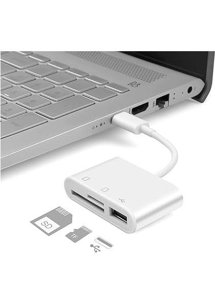 USB Type C To Sd Micro Sd Tf Kart Okuyucu ve USB Çevirici 3 In 1 Dönüştürücü Adaptör 5232 fırsatları