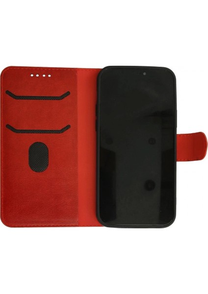 iPhone 13 Pro Max Kılıf Trend S Plus Kapaklı Kılıf - Kırmızı fırsatları