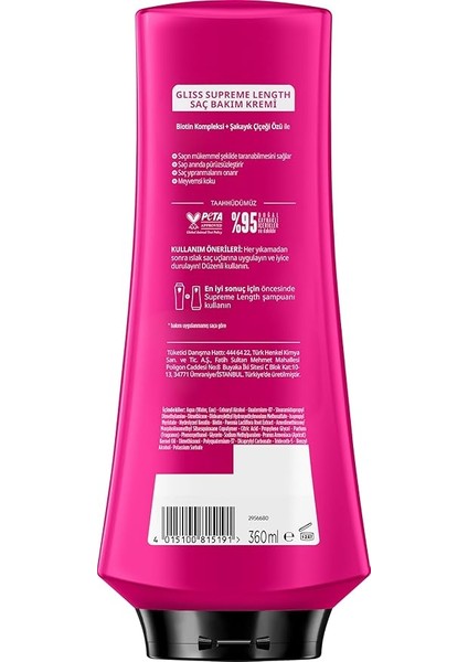 Schwarzkopf Supreme Length Saç Kremi 360 ml 1 Paket modelleri