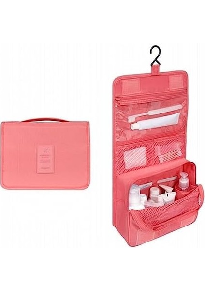 Ecoform Su Geçirmez Organizer Askılı Seyahat Kozmetik Makyaj Çantası Somon modelleri