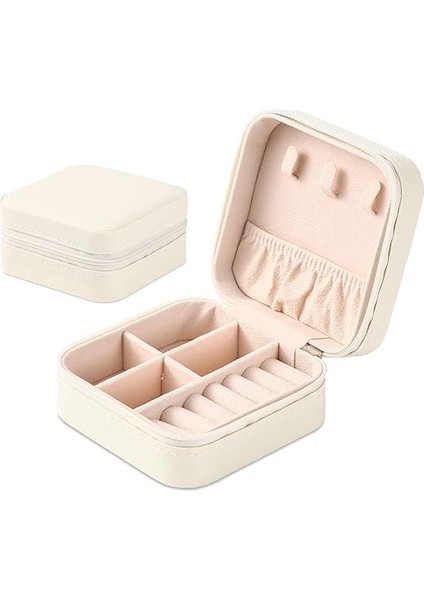 Küçük Takı Kutusu, Küçük Seyahat Takı Kutusu, Mini Takı Seyahat Çantası, Seyahat Için Taşınabilir Mini Takı Kutusu, Küpeler, Yüzükler, Bileklikler ve Kolyeler Için Mini Düzenleyici (Beyaz) fırsatları
