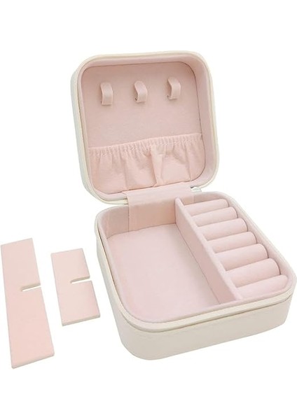 Küçük Takı Kutusu, Küçük Seyahat Takı Kutusu, Mini Takı Seyahat Çantası, Seyahat Için Taşınabilir Mini Takı Kutusu, Küpeler, Yüzükler, Bileklikler ve Kolyeler Için Mini Düzenleyici (Beyaz) indirimleri