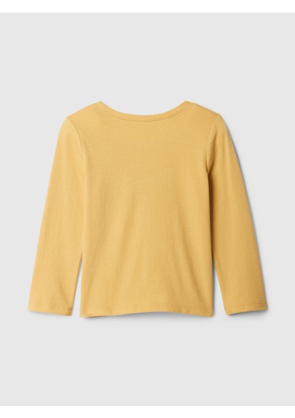 Kız Bebek Sarı %100 Pamuk Gap Logo Grafikli T-Shirt modelleri