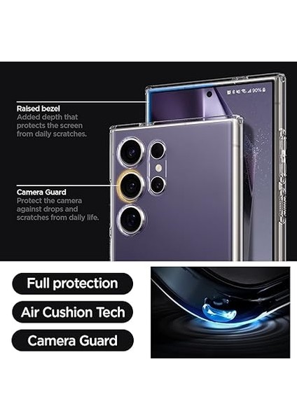 Galaxy S24 Ultra ile Uyumlu Kılıf Liquid Crystal 4 Tarafı Tam Koruma Crystal Clear - ACS07283 indirimleri