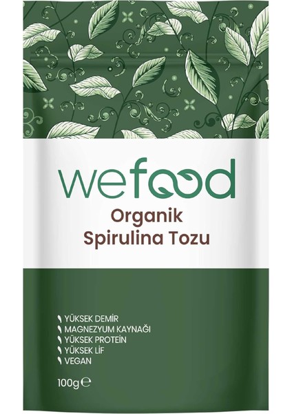 Wefood Organik Spirulina Tozu 100 gr 8681749104406 fiyatları