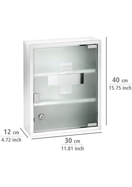 Wenko Ecza Dolabı, Kilitlenebilir, Paslanmaz Çelik, 30 x 40 x 12 Cm, Parlak fiyatları