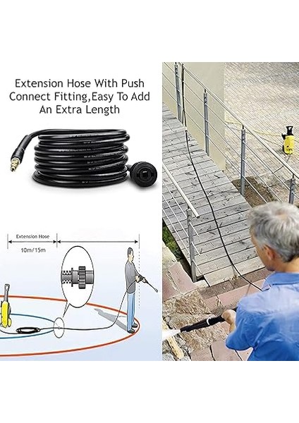Kärcher Için 10 M Yüksek Basınç Hortumu - Quick Connect Bağlantıları, Kärcher K2, K3, K4, K5, K6, K7 ile Uyumlu fırsatları