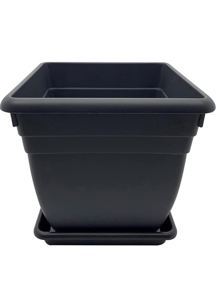 Kare Saksı Siyah Renk 18 Litre
