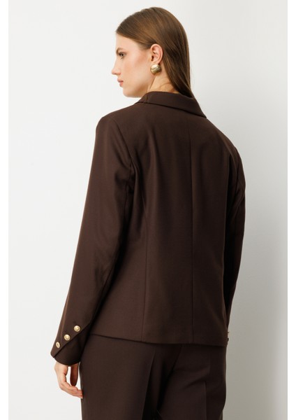 Kadın Büyük Beden Kapak Cepli Ceket 5549 Kahverengi fırsatları