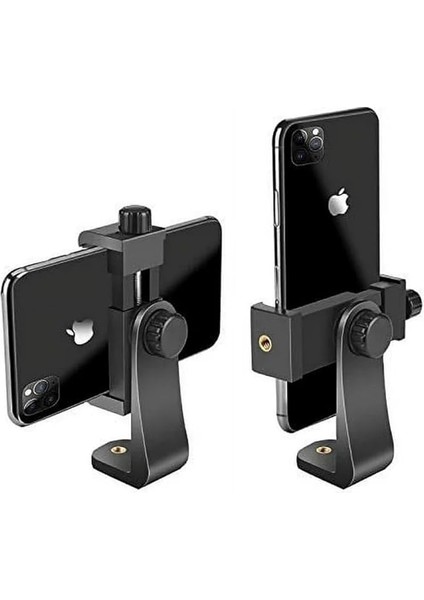 Telefon Tripod Tutucu Başlık Tüm Tripodlara Uyumlu Vida Girişli Sıkı Kavrayan Telefon Tutamacı P231 (P231 Telefon Tutucu)