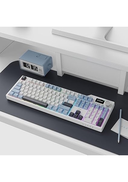 Ajazz AK35I V3 Kablosuz Mekanik Oyuncu Klavyesi-Gasket Gövde Yapısı Dinamik Rgb-Tft Ekranlı Mavi/avakado Switch modelleri