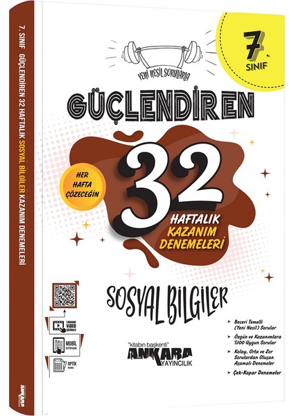 7.sınıf Güçlendiren 32 Haftalık Sosyal Bilgiler Denemesi (Güncel Marif Model) modelleri