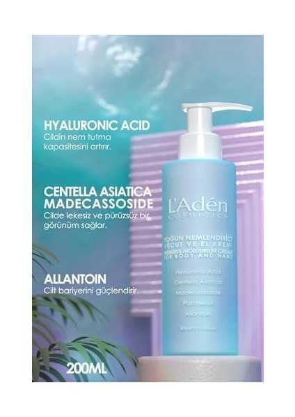 L&apos;adén Cosmetics Onarıcı ve Yoğun Nemlendirici El ve Vücut Bakım Kremi 200 ml fiyatları
