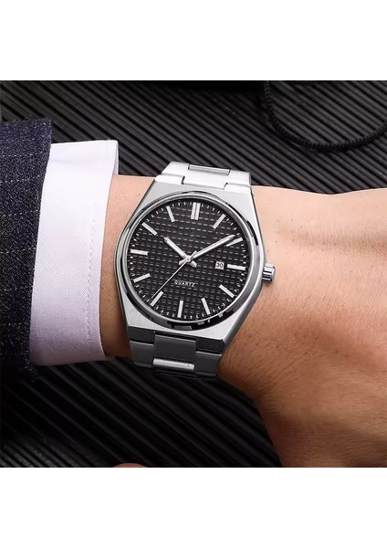 Gümüş Analog Kol Saati – Siyah Kadranlı, Çelik Kordon, Quartz, Takvimli - STC11986 fiyatları