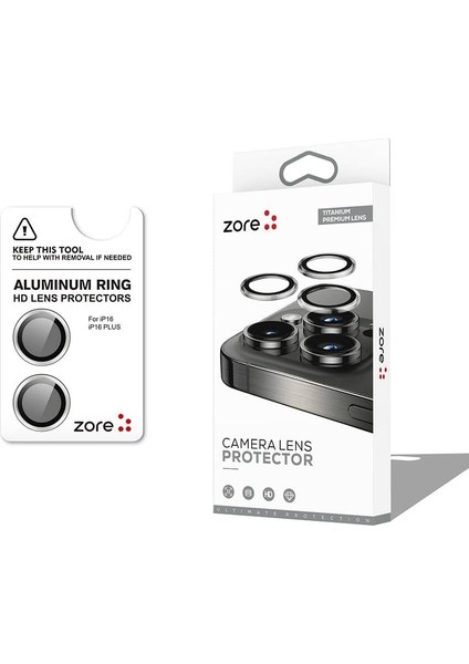 Zore Ile Uyumlu 16 16 Plus Cl-12 Premium Safir Parmak Izi Bırakmayan Anti-Reflective Kamera Lens Koruyucu Gümüş