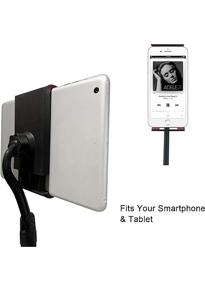 190CM Maksimum Uzunluk Mikrofon Standı Multi Fonksiyonel 2in1 Mikrofon ve Tablet Stand Katlanabilir Açısı Ayarlanabilir Zemin Üstü - Canlı Müzik Mikrofon Telefon Stand 103SP modelleri