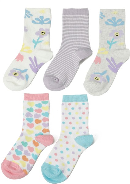 Papatya 5 Lı Skt-G 5pr Pembe Kız Çocuk Soket Çorap