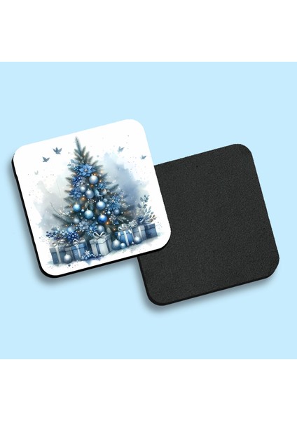 Yılbaşı Temalı 6'lı Bardak Altlığı Seti - Eva Sünger Taban fırsatları