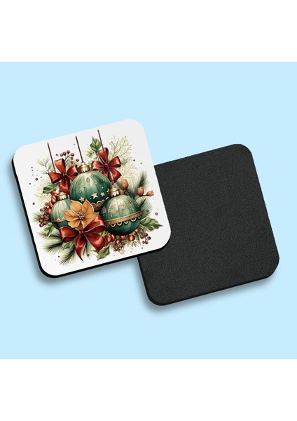 Yılbaşı Temalı 6'lı Bardak Altlığı Seti - Eva Sünger Taban indirimleri