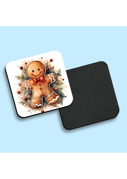 Yılbaşı Temalı 6'lı Bardak Altlığı Seti - Eva Sünger Taban