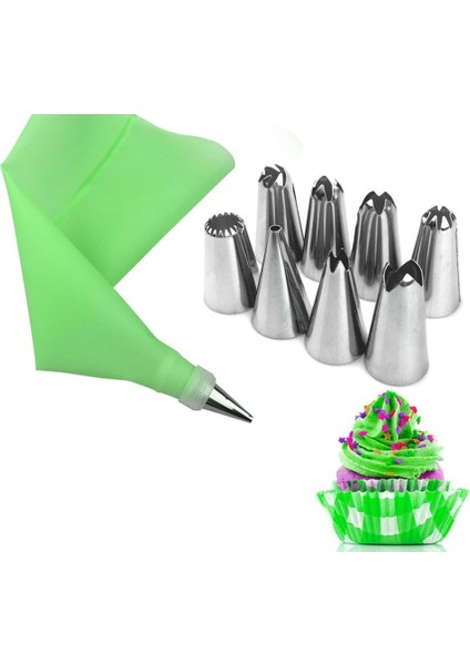Parça Pasta Süsleme Seti, Krema Sıkma Torbası, Dekorasyon Duyu ve Spatula