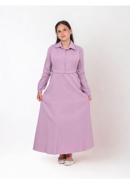 Aluna Ikili Bürümcük Pamuk Tam Boy Elbise Pembe modelleri