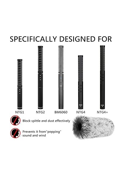 Creators Için 0,8 Inç (20 Mm) Çaplı Av Tüfeği Mikrofonu Için Tüylü Rüzgarlık, Mic Deadcat Rüzgar Örtüsü Muff, Windbuster, Fluff Cover Windshield Boya, Rode (14 cm / 2 Paket) ile Uyumlu fiyatları