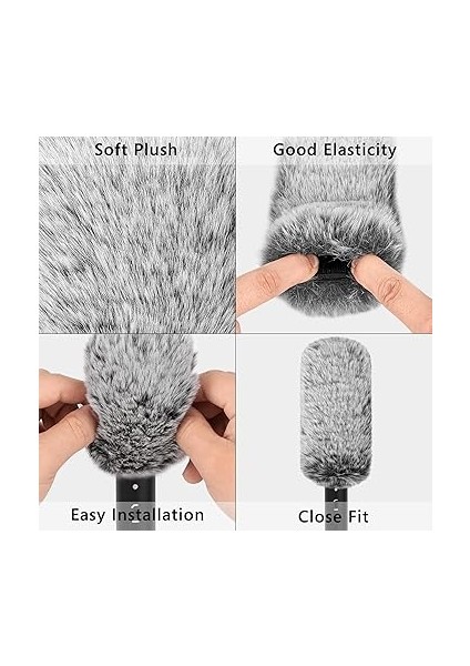 Creators Için 0,8 Inç (20 Mm) Çaplı Av Tüfeği Mikrofonu Için Tüylü Rüzgarlık, Mic Deadcat Rüzgar Örtüsü Muff, Windbuster, Fluff Cover Windshield Boya, Rode (14 cm / 2 Paket) ile Uyumlu modelleri