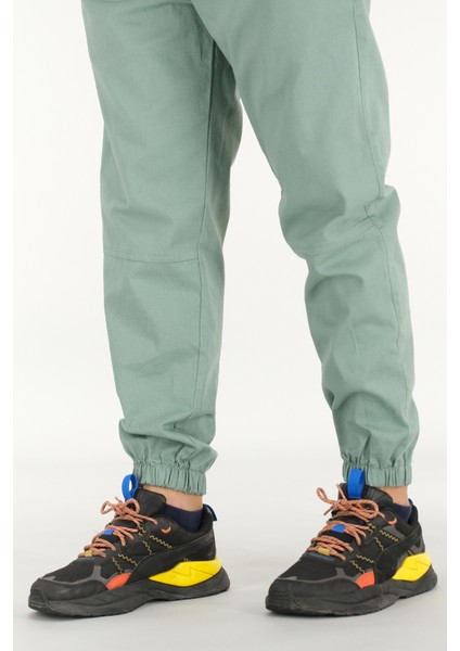 Erkek Mint Jogger Pantolon Rahat Kesim Pamuklu Lastikli Paça Ipli