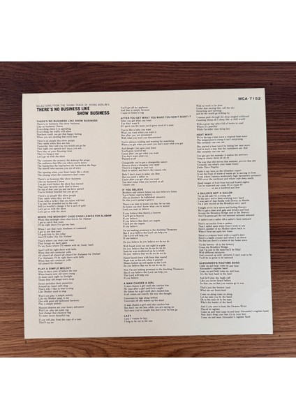 The 20TH Century-Fox Symphony Orchestra And Chorus – Irving Berlin's There's No Business Like Show Business modelleri