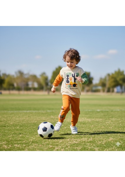 Erkek Çocuk Erkek Bebek Kaktüs Desenli 2-5 Yaş Uzun Kollu 2'li Erkek Alt Üst Takım fırsatları