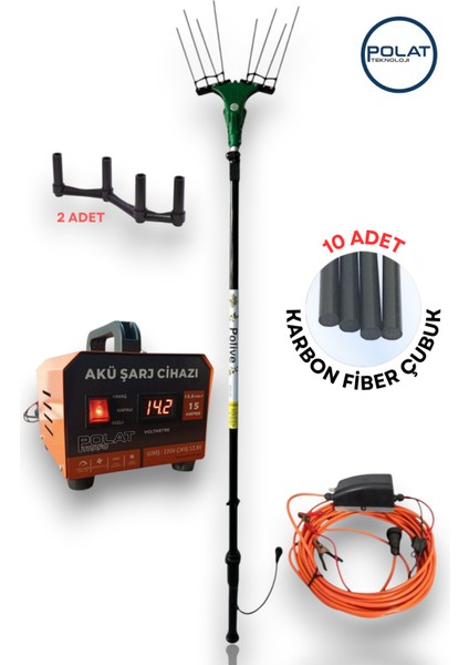 Polıve 5000 Zeytin Hasat Makinesi ve Polat 12VOLT Trafolu Akü Şarj Cihazlı