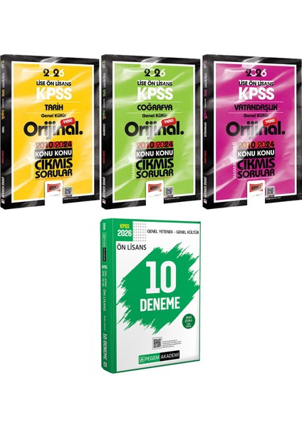 Lise Ön Lisans Tarih Coğrafya Vatandaşlık Orijinal Çıkmış 2010-2024 - 2026 Kpss Ön Lisans Çözümlü 10 Deneme