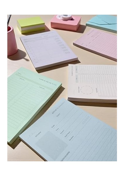 Tanıtım Tarihsiz Masaüstü Planlayıcı Set, 10 Farklı Planlama, 80 Yaprak (Yapılacaklar ) modelleri