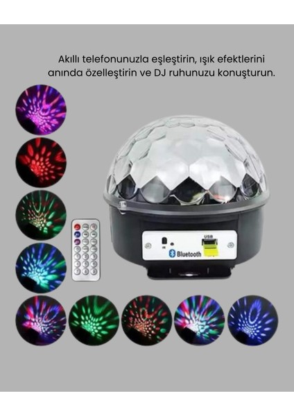 Bluetooth Kontrollü Masaüstü Disko Topu Işığı – Renkli LED Işık Gösterisi ve Uzaktan Kum fırsatları