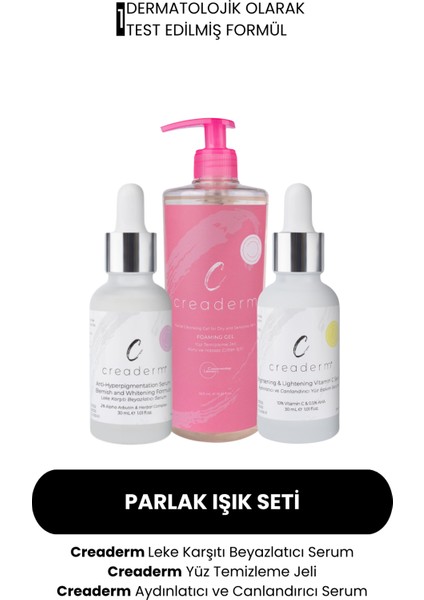 Parlak Işık Seti (Yüz Temizleme Jeli & Leke Karşıtı & Vitamin C Serum)