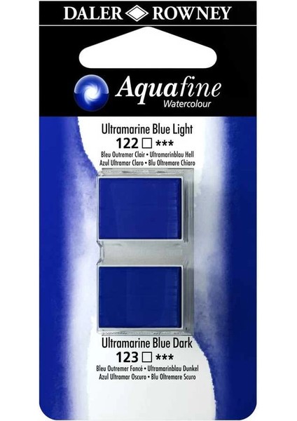 Aquafine 1/2 Tablet Sulu Boya 2'li Set Ultramarıne Blue Lıght / Ultramarıne Blue