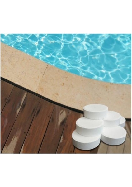 Tablet Klor 1 kg (5 Adet 200 Gr) Yosun Önleyici Havuz Temizleyici Havuz Tablet Kloru