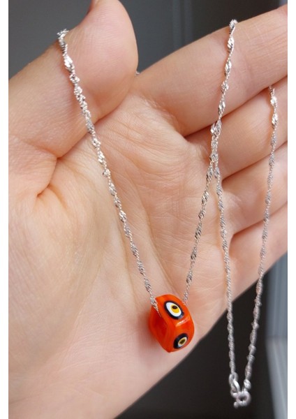 925 Ayar Gümüş Nazar Boncuklu Singapur Zincir