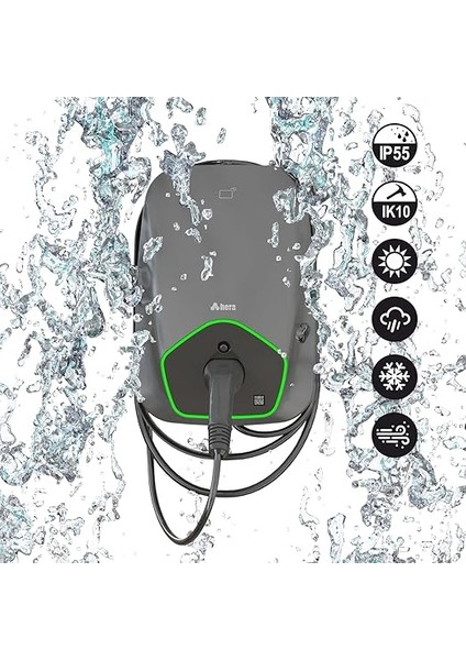 Chargepack® Personal 22KW Kablolu(5m Type2) Elektrikli Araç Şarj Ünitesi, Gri indirimleri