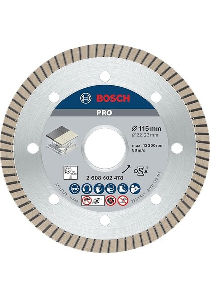 Professional Accessories Best Serisi Seramik Için, Extra Temiz Kesim Turbo Segman Elmas Kesme Diski 115 mm