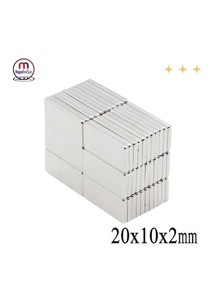 Magneteksan Neodyum Mıknatıs Dikdörtgen 20X10X2 mm (5 Adet Set) fırsatları