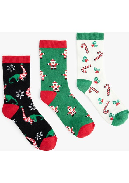 Yılbaşı Temalı 3'lü Çorap Seti