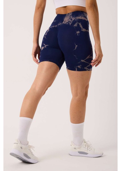 Spor Şort Batik Desenli Dikişsiz Esnek ve Toparlayıcı Push Up Kısa Şort indirimleri