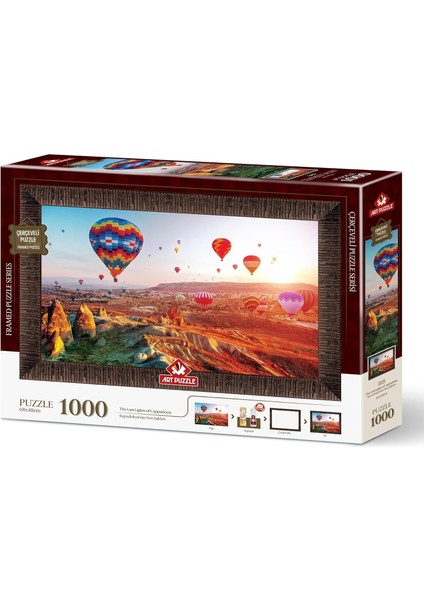 Puzzle Kapadokya&apos;nın Son Işıkları 1000 Parça Çerçeveli Puzzle