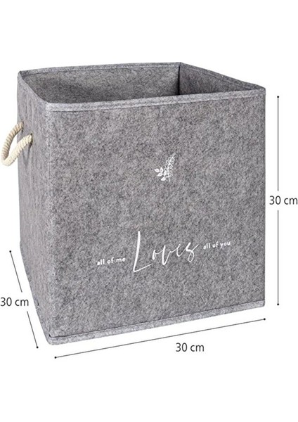 2 Adet Keçe Raf Düzenleyici Organizer-Oyuncak Sepeti-Çok Amaçlı Kutu 30X30X30 cm