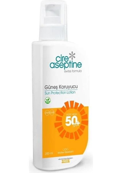 Aseptine Güneş Losyonu - Swiss Formulla Spf 50+ 200 ml