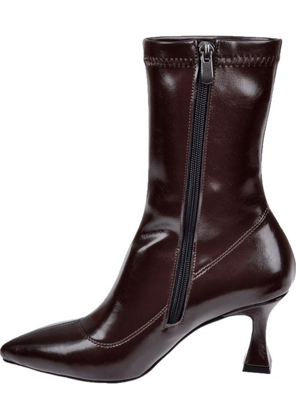 Streç Ince Topuklu Kadın Bot PL-396 Kahve modelleri