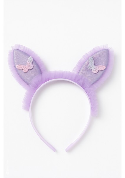 Tavşan Kulaklı Taç Parti Kostüm Aksesuarı Mor Renk Fırfırlı Taç fiyatları